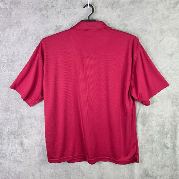 Mens NCAA OU Red Polo Shirt Short Sleeve 100% Polyester Oklahoma Univeristy XL - Picture 4 of 7